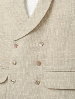 Favourbrook Cream Wetherby Double Breasted 8 Button Shawl Lapel Waistcoat- Waistcoats | Shawl Lapel Waistcoats