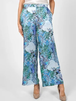 Favourbrook Cruise Trousers Blue Dharma Silk Satin-Women Eveningwear | Eveningwear