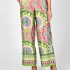 Favourbrook Cruise Trousers Pink Green Rockingham Silk Satin-Women Eveningwear | Eveningwear