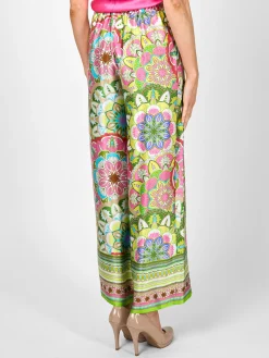 Favourbrook Cruise Trousers Pink Green Rockingham Silk Satin-Women Eveningwear | Eveningwear