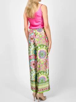 Favourbrook Cruise Trousers Pink Green Rockingham Silk Satin-Women Eveningwear | Eveningwear