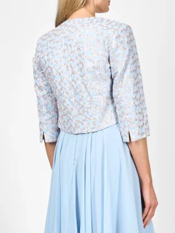 Favourbrook Davina Jacket Pale Blue Cosgrove Crease Resist Linen-Women Mother Of The Bride | Short Jackets