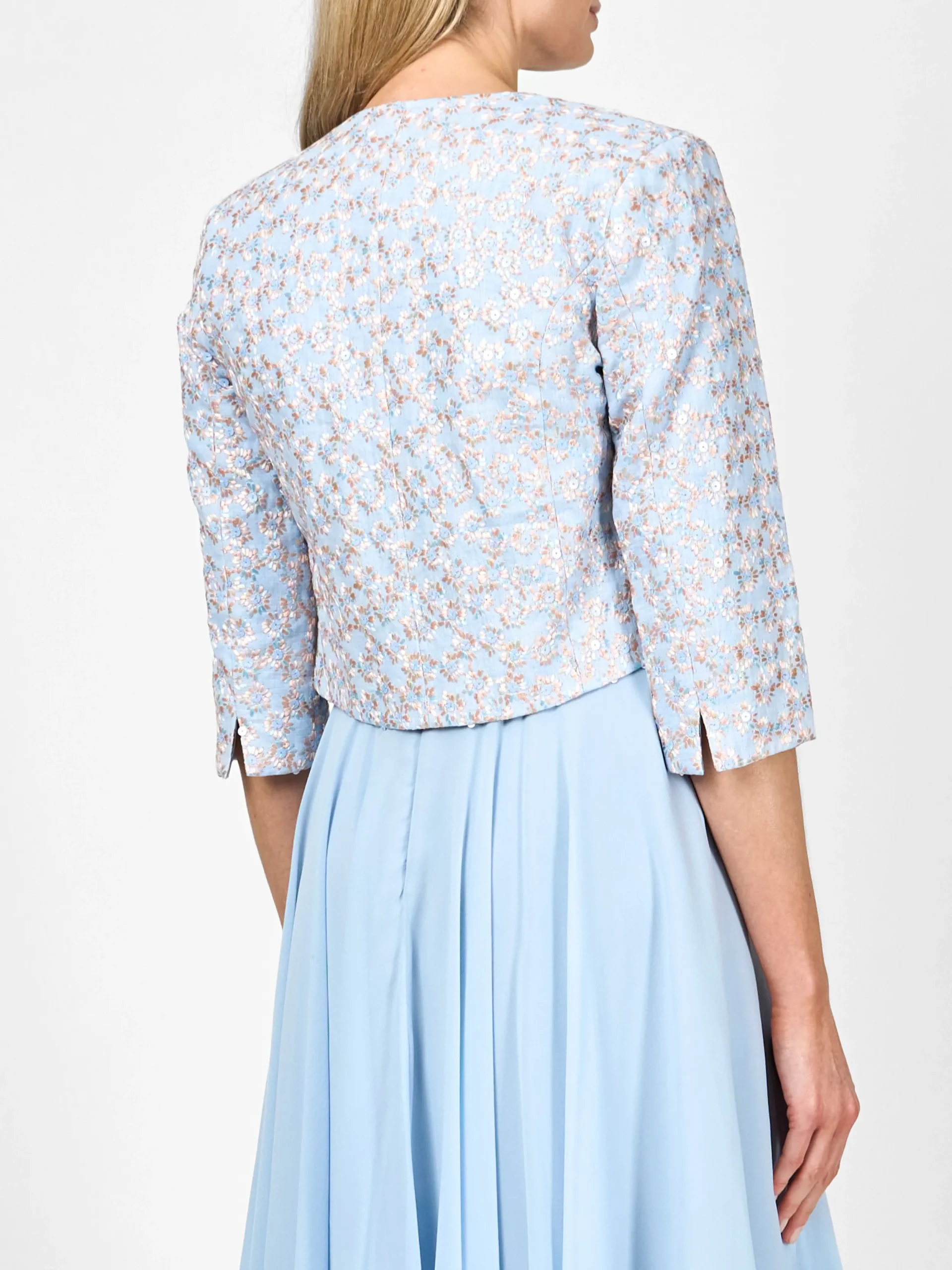 Favourbrook Davina Jacket Pale Blue Cosgrove Crease Resist Linen-Women Mother Of The Bride | Short Jackets