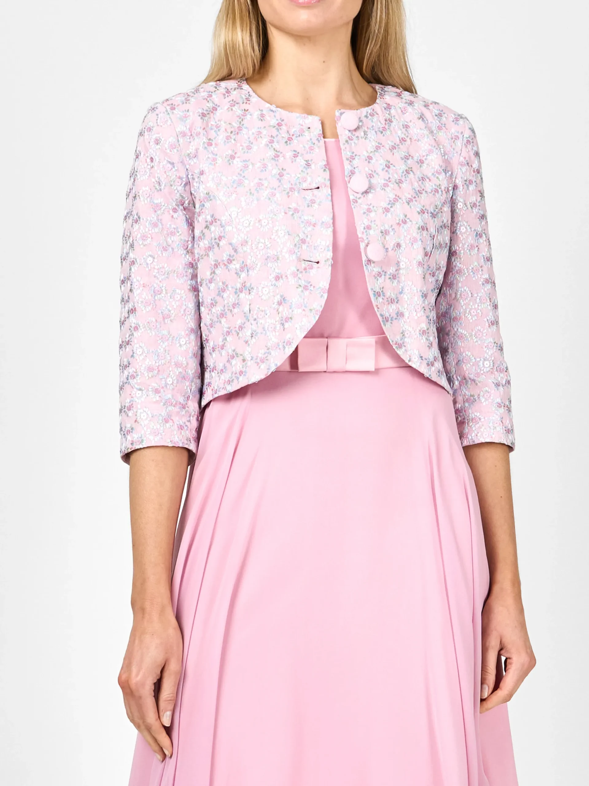 Favourbrook Davina Jacket Pale Pink Cosgrove Crease Resist Linen-Women Mother Of The Bride | Short Jackets