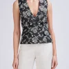 Favourbrook Double Breasted Waistcoat Black Brett Linen-Women Tops & Blouses | Waistcoats