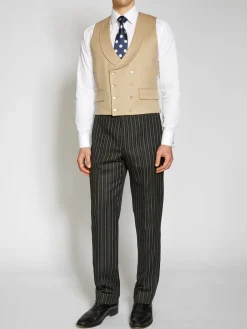 Favourbrook Dukes Beige Double Breasted 8 Button Shawl Lapel Waistcoat- Royal Ascot | Wedding Attire