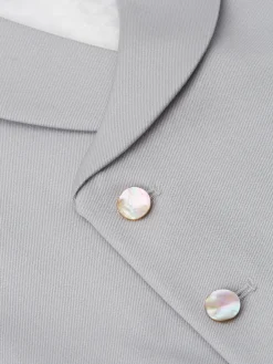 Favourbrook Dukes Dove Grey Double Breasted 8 Button Shawl Lapel Waistcoat- Waistcoats | Shawl Lapel Waistcoats