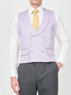 Favourbrook Dukes Lilac Double Breasted 8 Button Shawl Lapel Waistcoat- Wedding Attire | Waistcoats