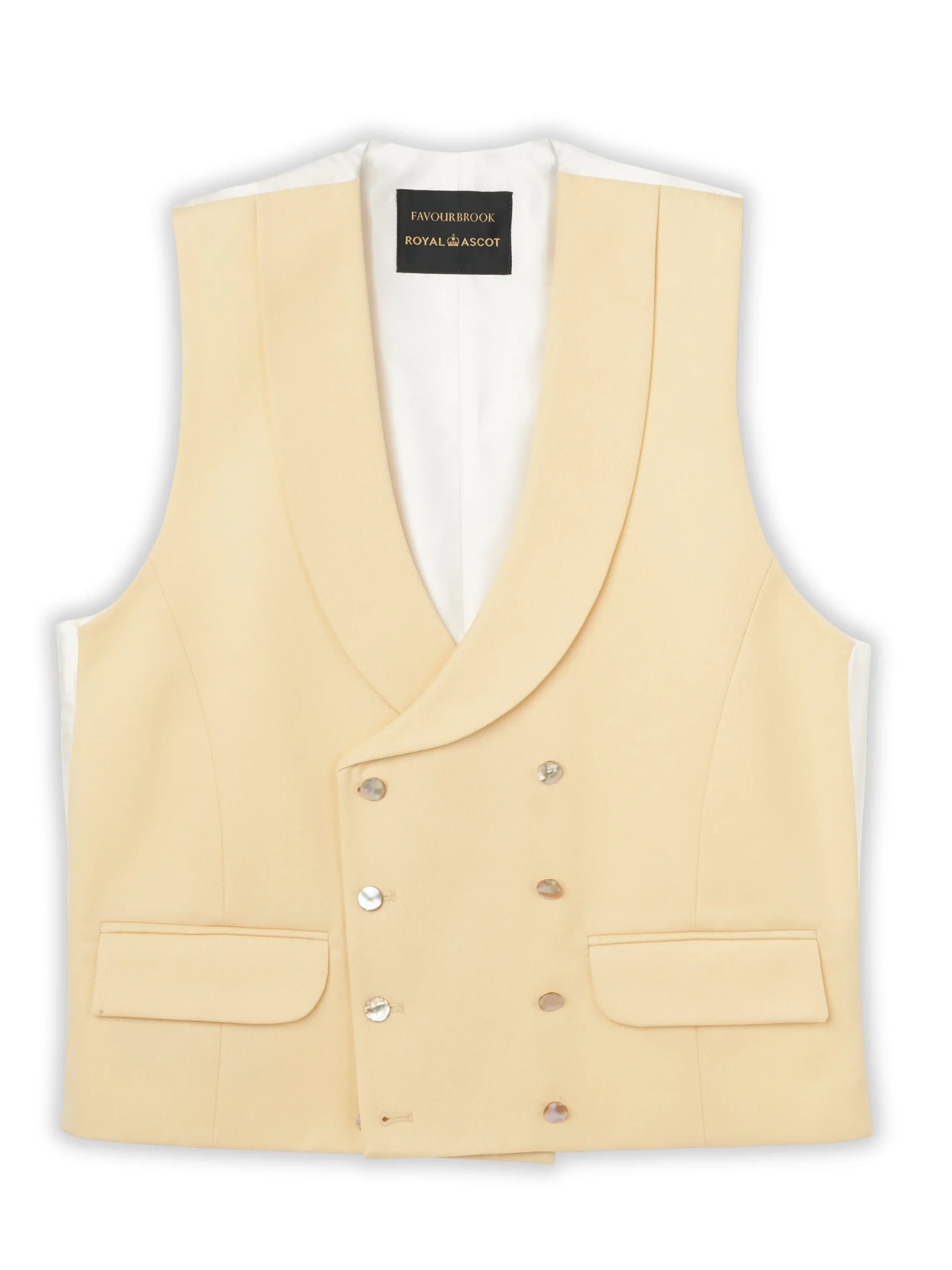 Favourbrook Dukes Yellow Double Breasted 8 Button Shawl Lapel Waistcoat- Waistcoats | Shawl Lapel Waistcoats