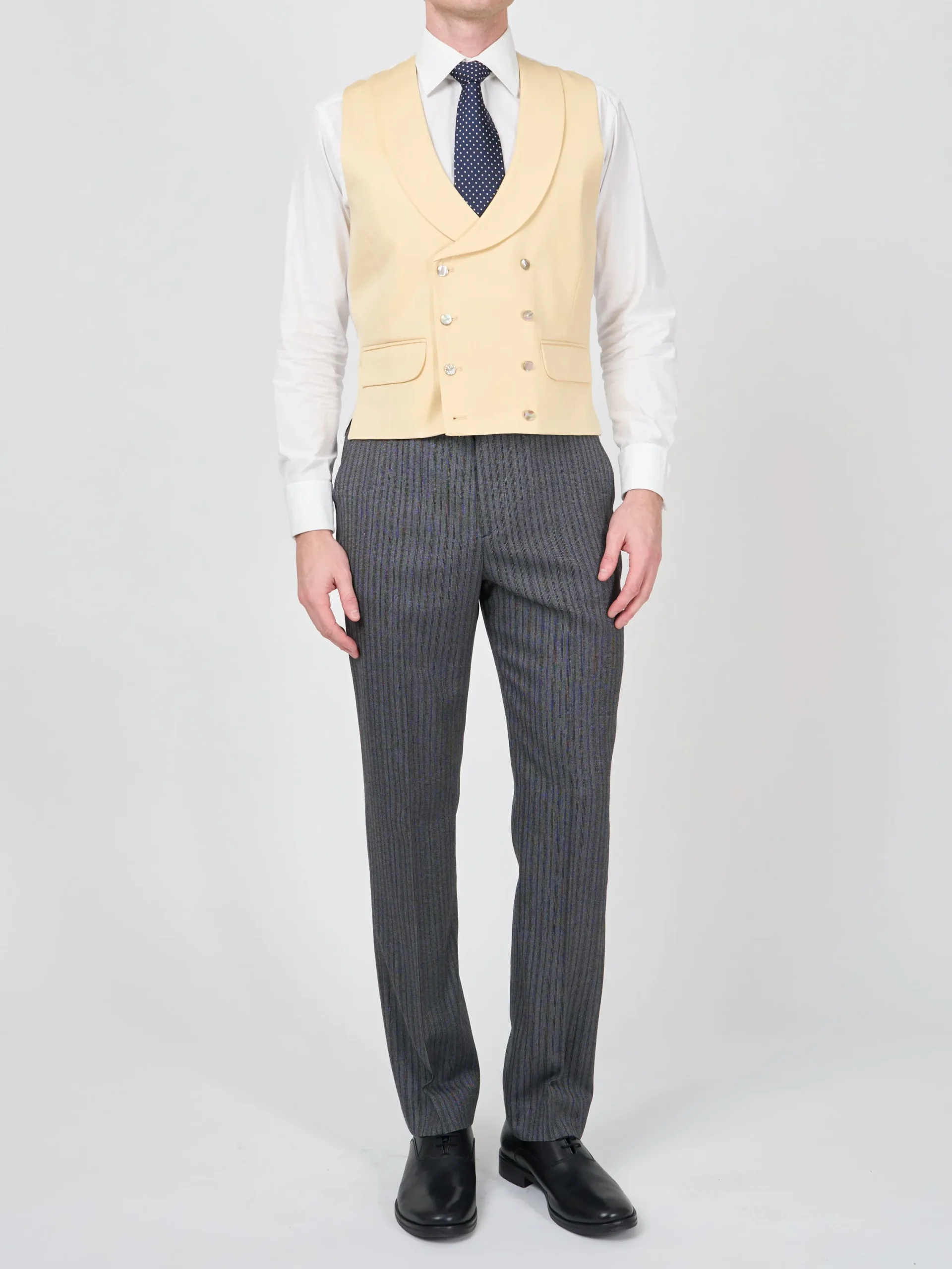 Favourbrook Dukes Yellow Double Breasted 8 Button Shawl Lapel Waistcoat- Waistcoats | Shawl Lapel Waistcoats