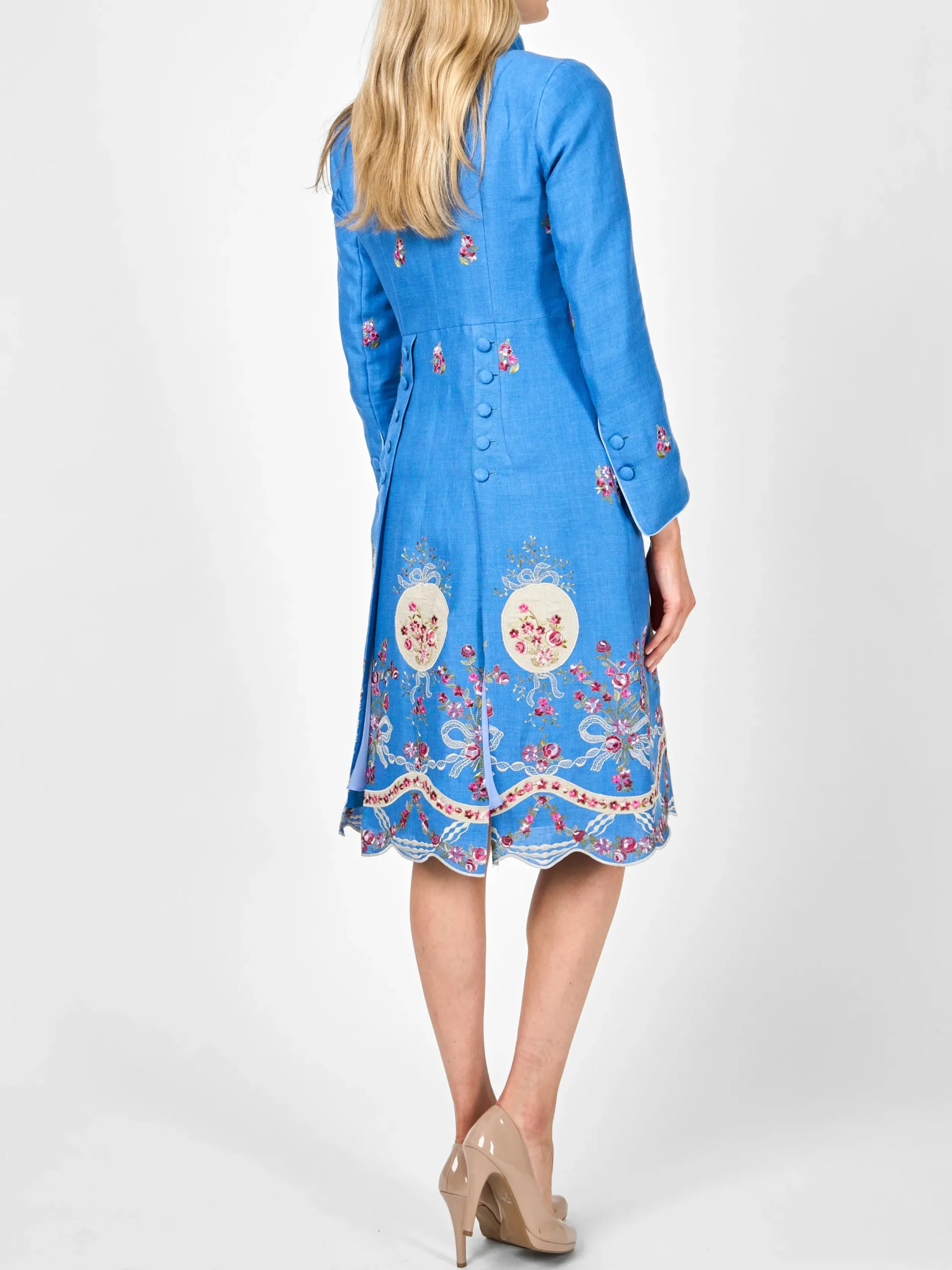 Favourbrook Eton Coat Cornflower Blue Otley Crease Resist Linen-Women Mother Of The Bride | Jackets & Coats