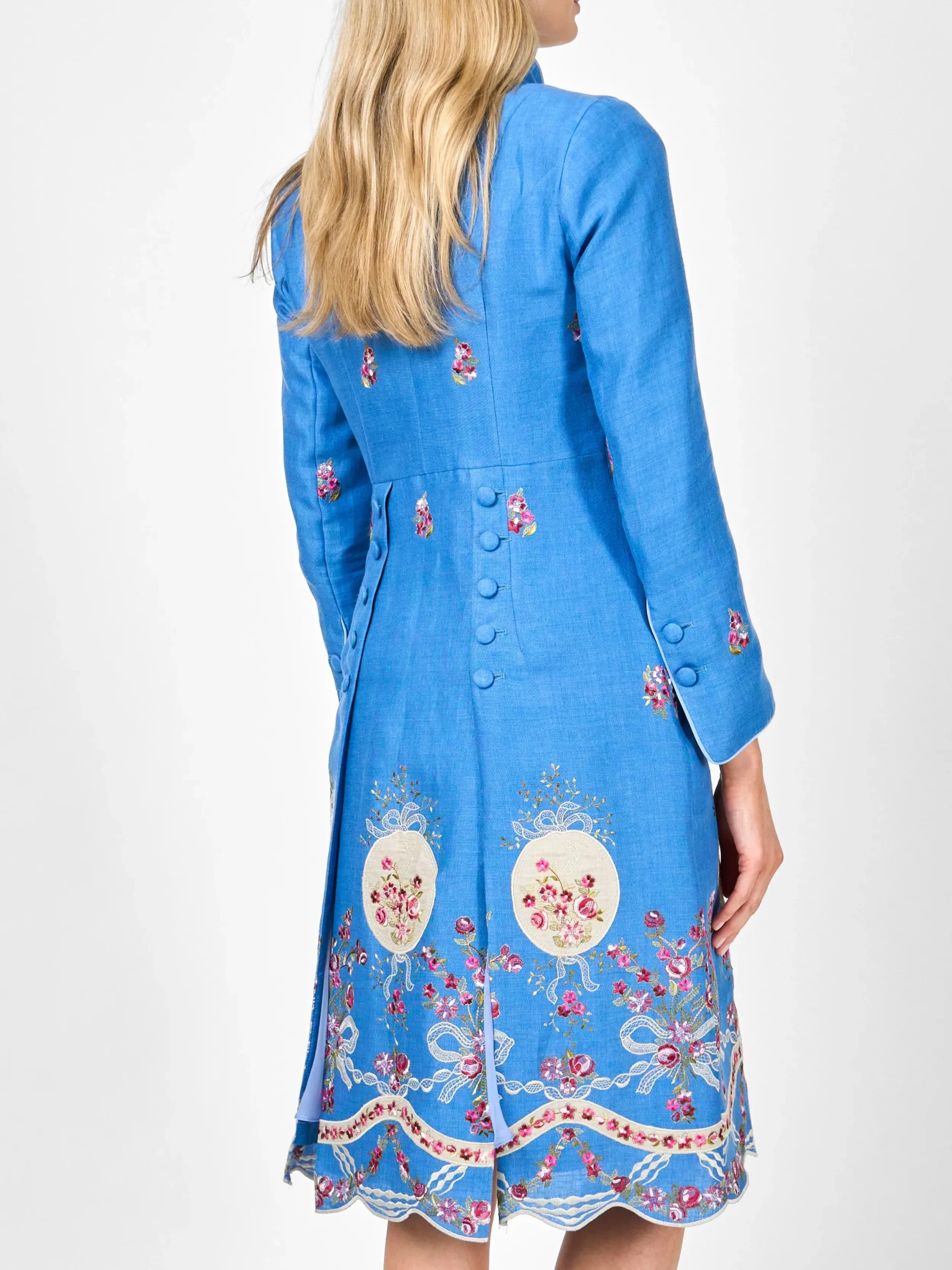 Favourbrook Eton Coat Cornflower Blue Otley Crease Resist Linen-Women Mother Of The Bride | Jackets & Coats