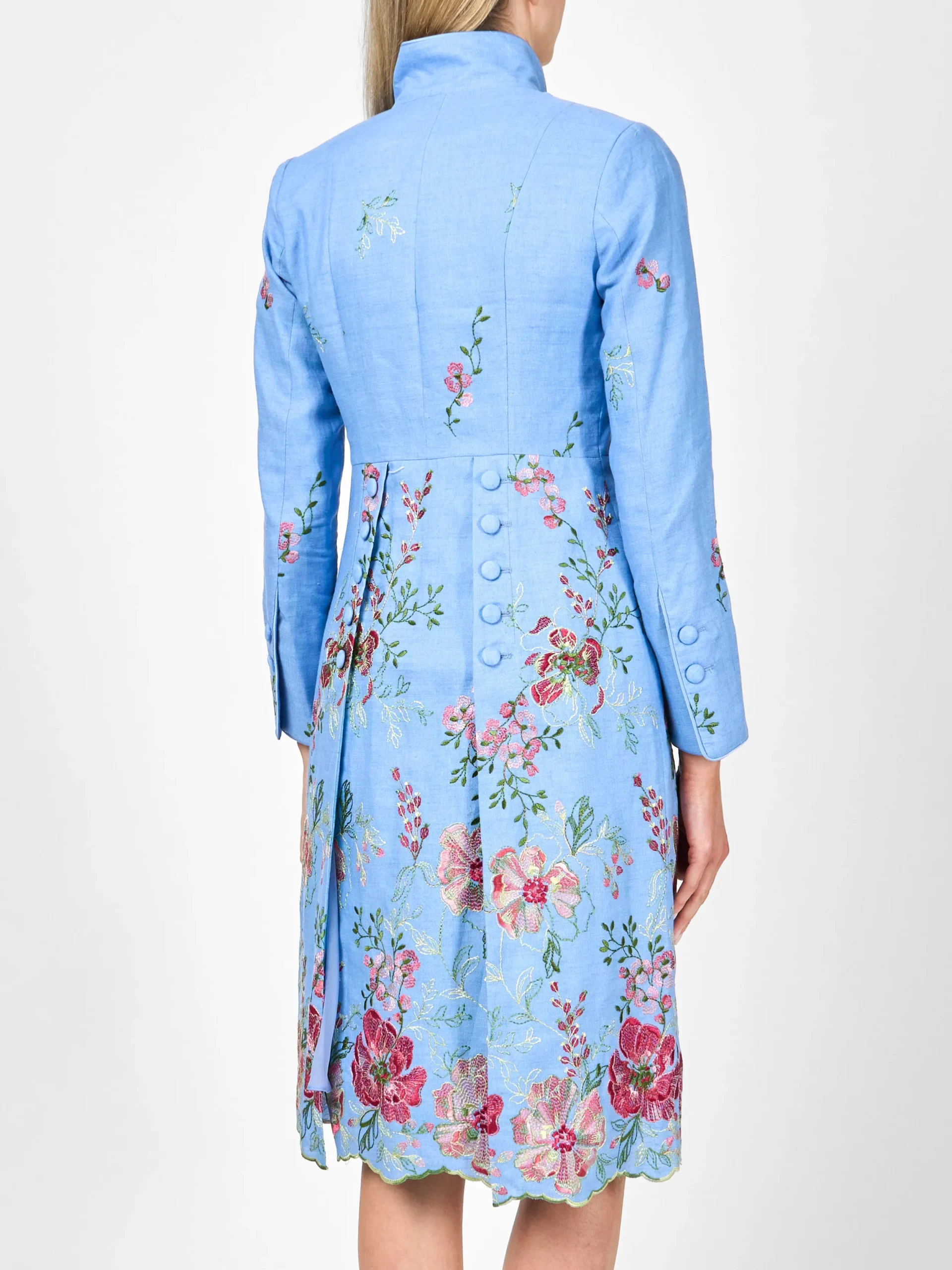 Favourbrook Eton Coat Pale Blue Glemham Crease Resist Linen-Women Jackets & Coats | Mother Of The Bride