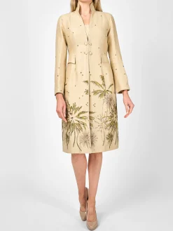 Favourbrook Eton Coat Pale Gold Hampton Crease Resist Linen-Women Mother Of The Bride | Jackets & Coats