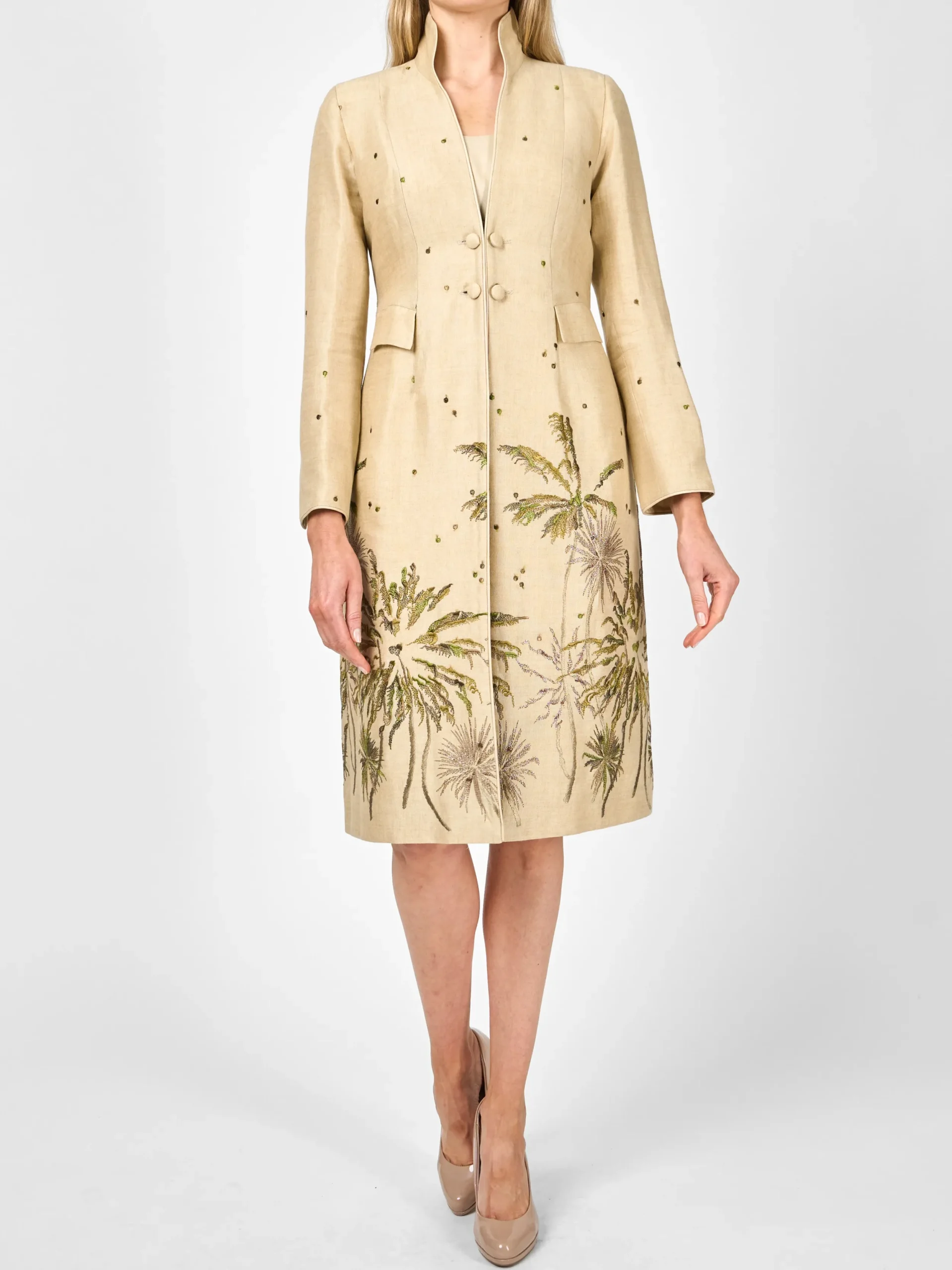 Favourbrook Eton Coat Pale Gold Hampton Crease Resist Linen-Women Mother Of The Bride | Jackets & Coats