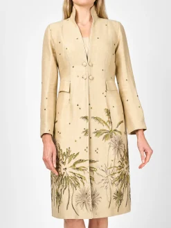 Favourbrook Eton Coat Pale Gold Hampton Crease Resist Linen-Women Mother Of The Bride | Jackets & Coats