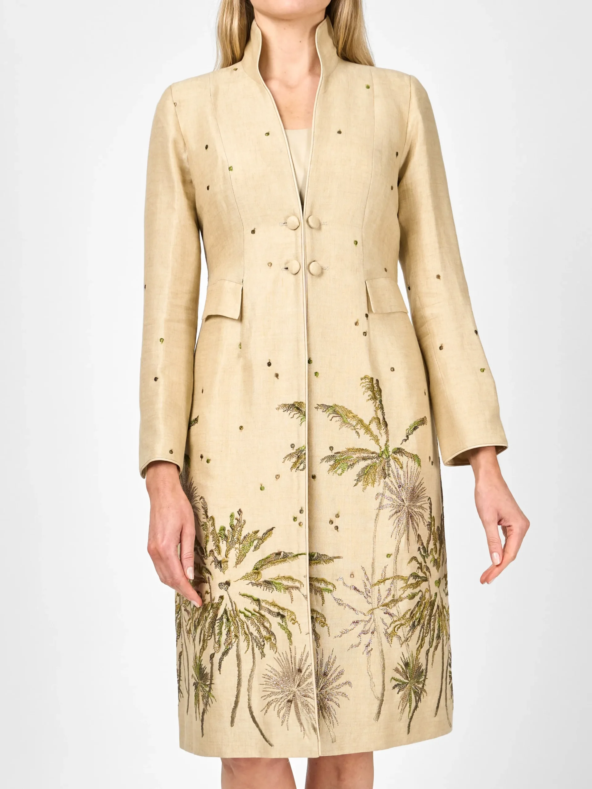 Favourbrook Eton Coat Pale Gold Hampton Crease Resist Linen-Women Mother Of The Bride | Jackets & Coats