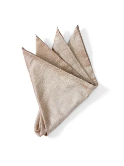 Favourbrook Fawn Douppion Silk Pocket Square- Pocket Squares
