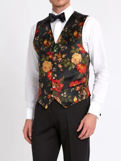 Favourbrook Film Noir Lady Kristina Cotton Single Breasted 6 Button Waistcoat- Waistcoats | Single Breasted Waistcoats