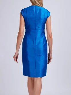 Favourbrook Florence Dress Sapphire Plain Silk Douppion-Women Dresses