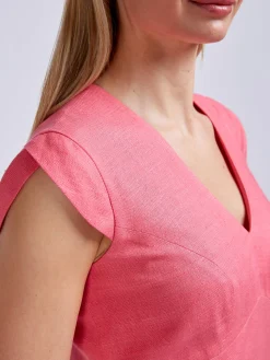 Favourbrook Florence Dress Strawberry Katmandu Silk Tasar-Women Dresses