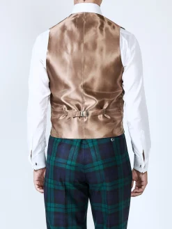 Favourbrook Forest Green Plain Wool Double Breasted 8 Button Shawl Lapel Waistcoat- Groomswear | Waistcoats