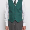 Favourbrook Forest Green Wool Single Breasted 6 Button Waistcoat- Waistcoats | Single Breasted Waistcoats