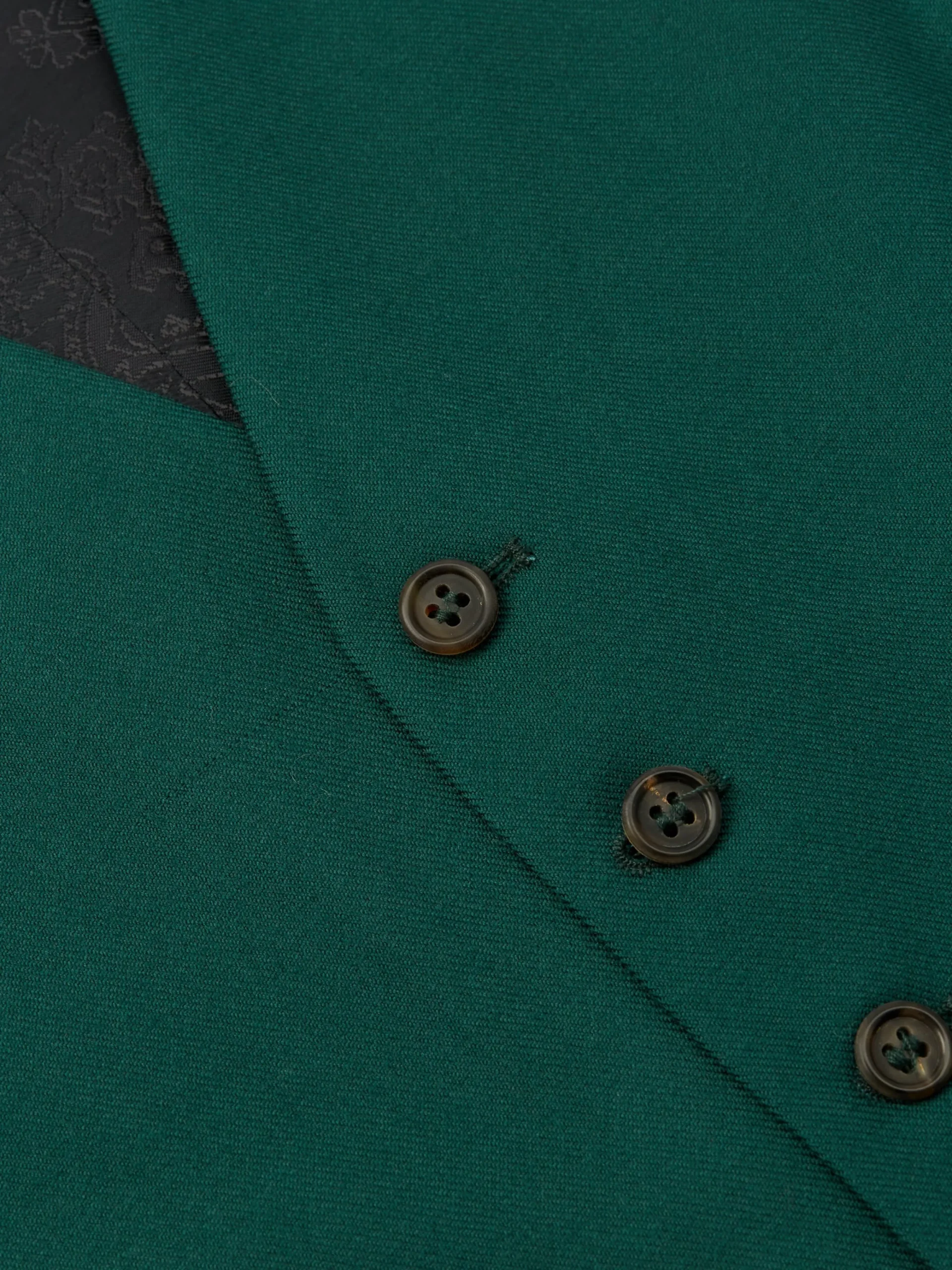 Favourbrook Forest Green Wool Single Breasted 6 Button Waistcoat- Waistcoats | Single Breasted Waistcoats