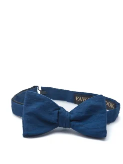 Favourbrook French Navy Douppion Silk Bow Tie- Bow Ties