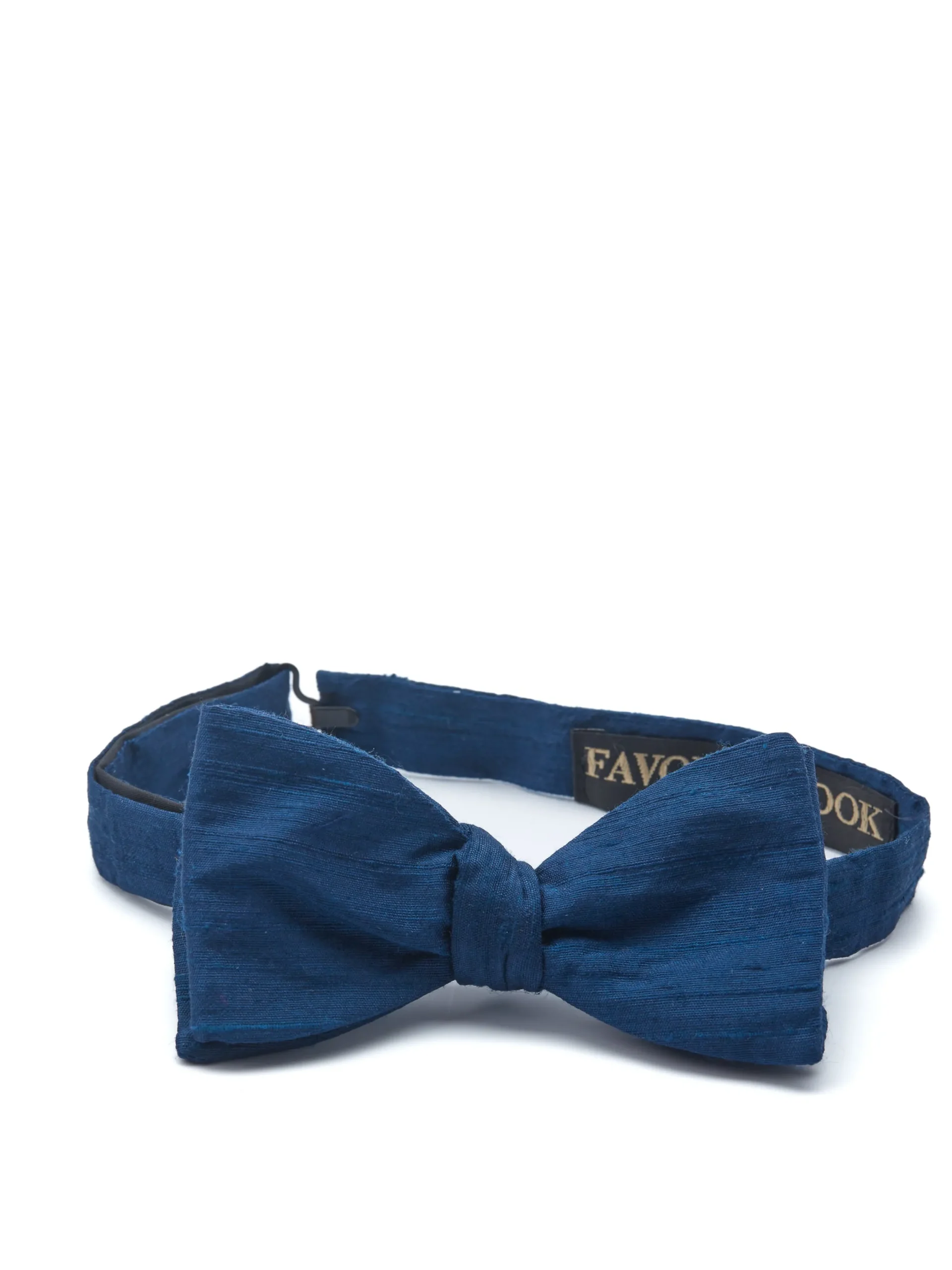 Favourbrook French Navy Douppion Silk Bow Tie- Bow Ties