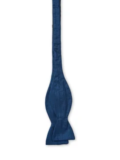 Favourbrook French Navy Douppion Silk Bow Tie- Bow Ties