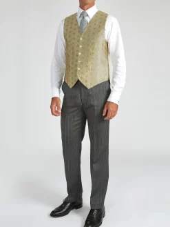 Favourbrook Gold Bees Silk Single Breasted 6 Button Waistcoat- Waistcoats | Royal Ascot Waistcoats