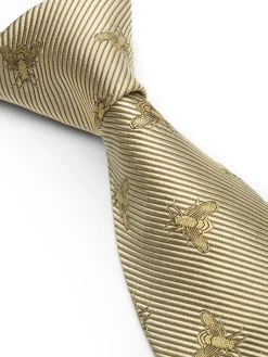 Favourbrook Gold Bees Silk Tie- Ties