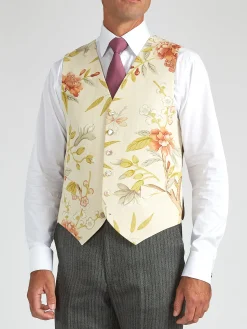 Favourbrook GP Linen Single Breasted 6 Button Waistcoat- Waistcoats | Wedding Waistcoats