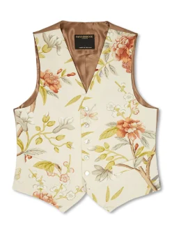Favourbrook GP Linen Single Breasted 6 Button Waistcoat- Waistcoats | Wedding Waistcoats
