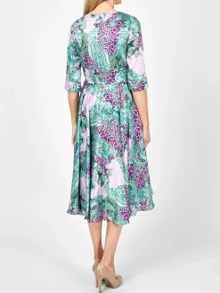 Favourbrook Grace Circle Dress Pink Green Dharma Silk Satin-Women Raceday | Mother Of The Bride