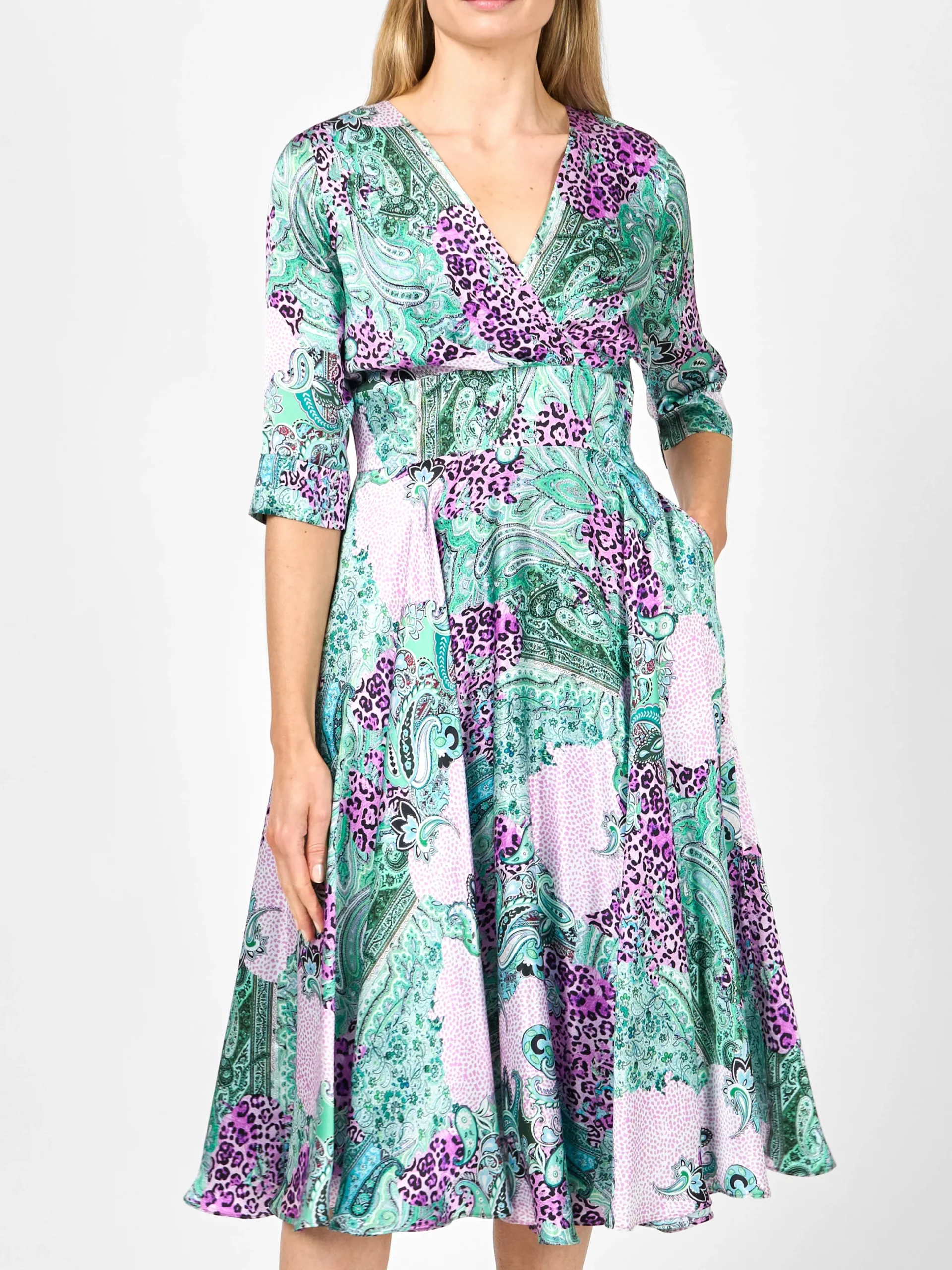 Favourbrook Grace Circle Dress Pink Green Dharma Silk Satin-Women Raceday | Mother Of The Bride