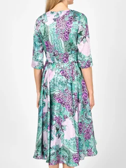 Favourbrook Grace Circle Dress Pink Green Dharma Silk Satin-Women Raceday | Mother Of The Bride