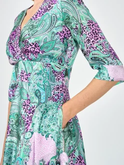 Favourbrook Grace Circle Dress Pink Green Dharma Silk Satin-Women Raceday | Mother Of The Bride