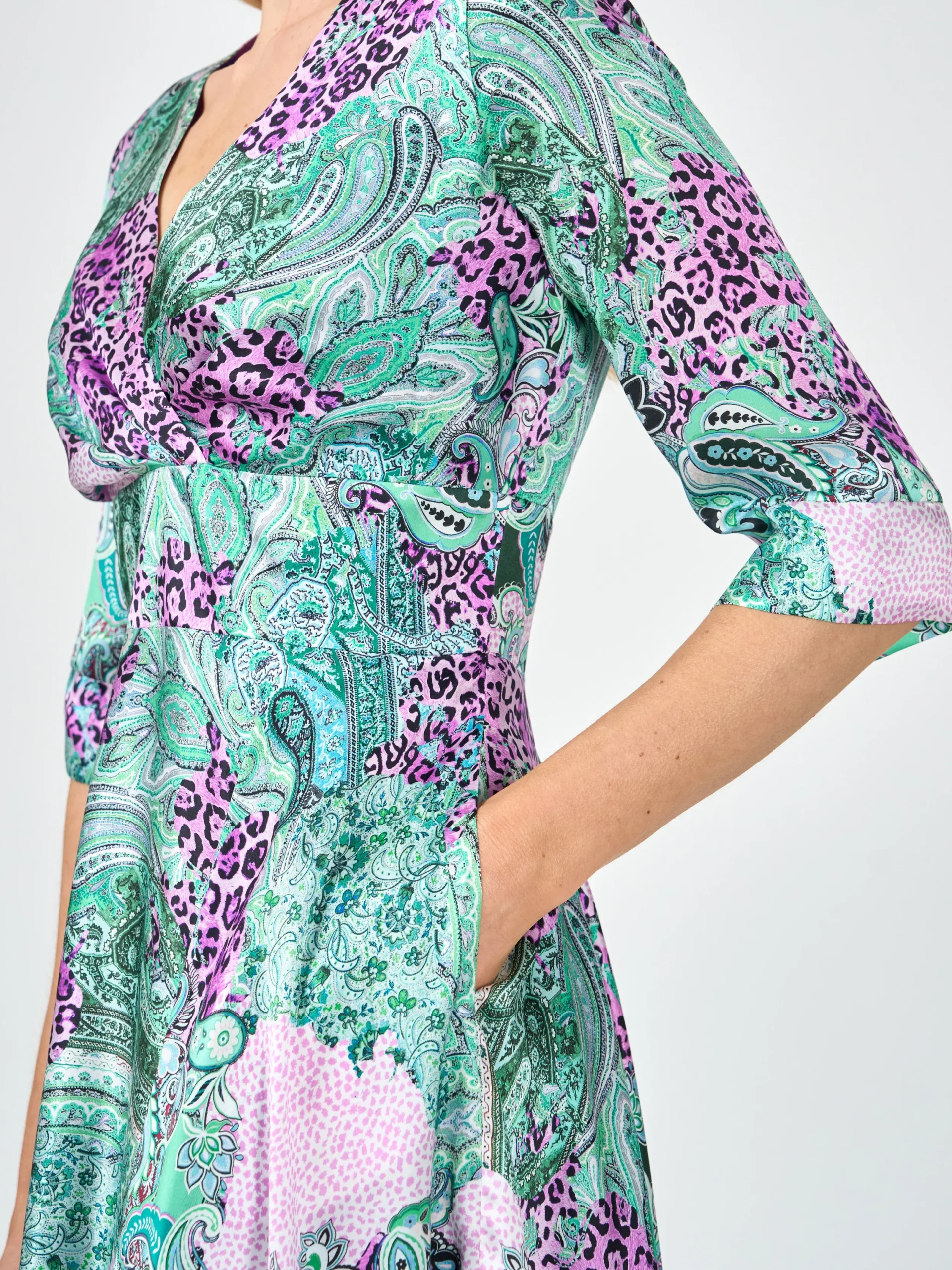 Favourbrook Grace Circle Dress Pink Green Dharma Silk Satin-Women Raceday | Mother Of The Bride