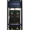 Favourbrook Green Gold Bees Black Leather Silk Braces- Braces