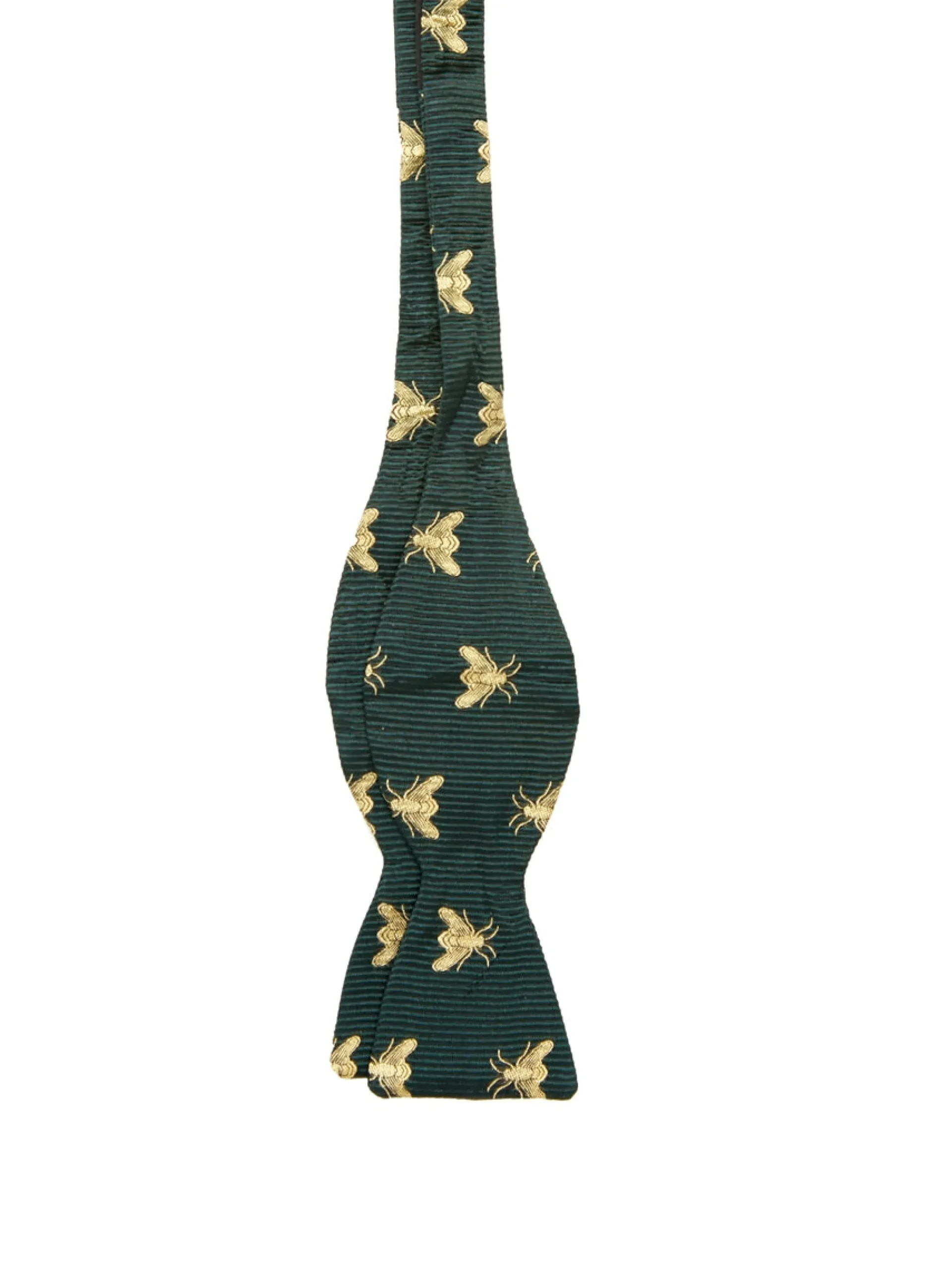 Favourbrook Green Gold Bees Silk Bow Tie- Bow Ties