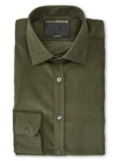 Favourbrook Green Mersey Cord Burlington Shirt- Shirts