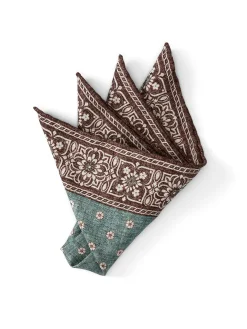 Favourbrook Green Osterley Silk Pocket Square- Pocket Squares