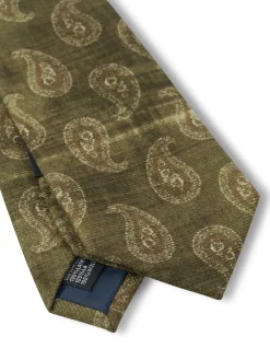 Favourbrook Green Shirburn Paisley Wool Tie- Wedding Attire | Ties