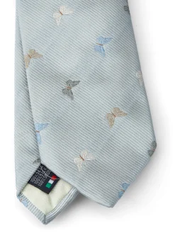 Favourbrook Grey Butterfly Silk Tie- Ties