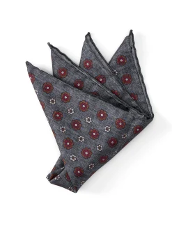 Favourbrook Grey Chartwell Silk Pocket Square- Pocket Squares
