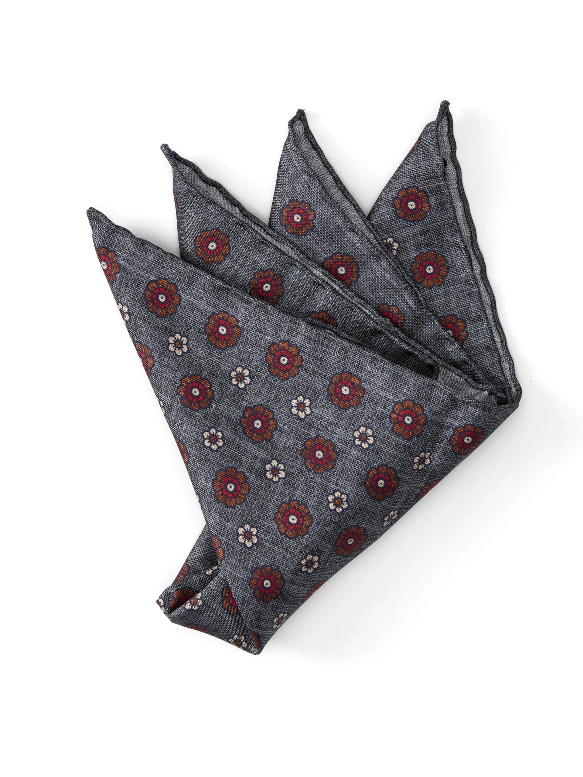Favourbrook Grey Chartwell Silk Pocket Square- Pocket Squares