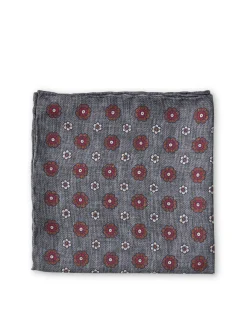 Favourbrook Grey Chartwell Silk Pocket Square- Pocket Squares