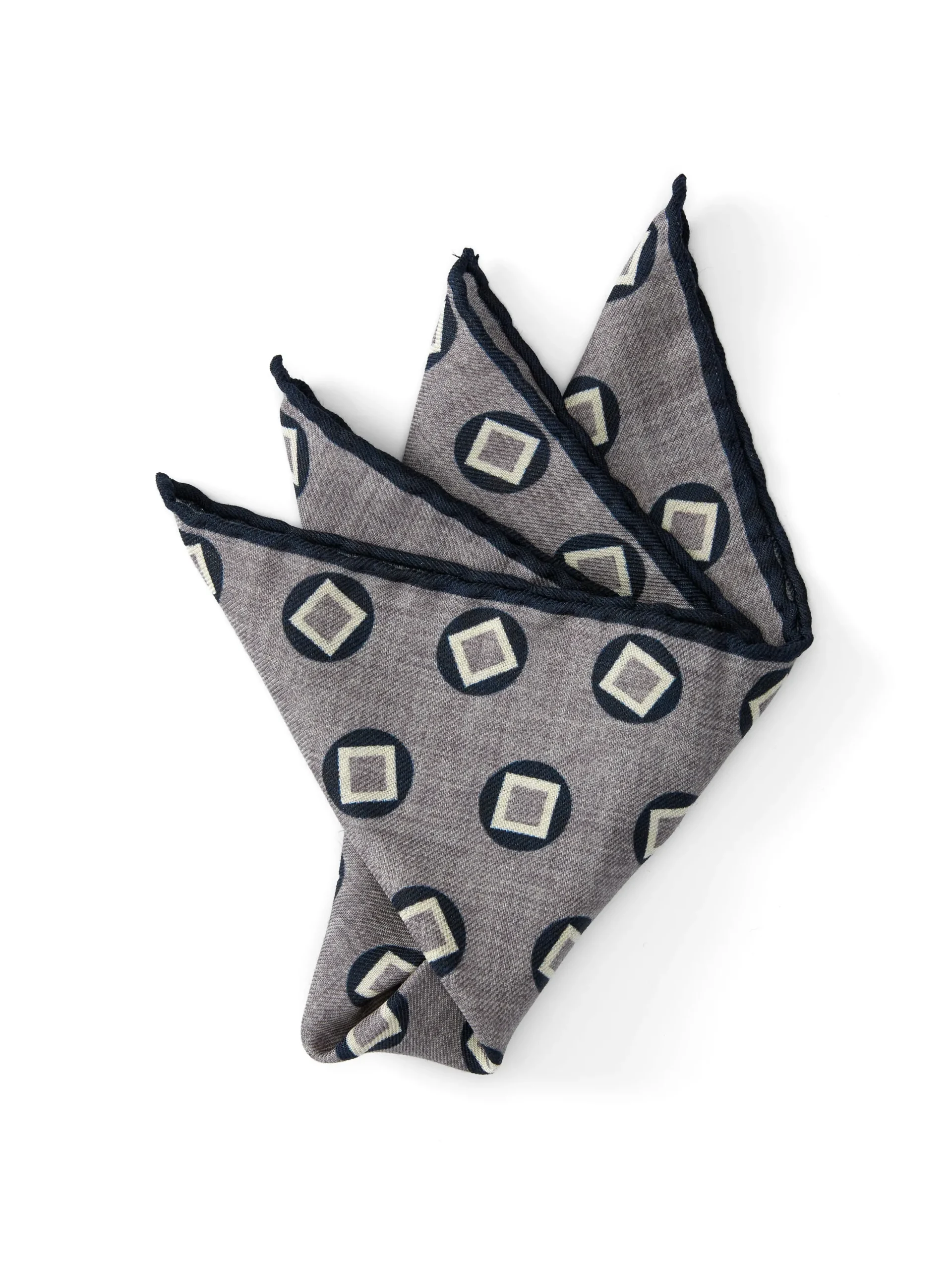 Favourbrook Grey Clivedon Silk Pocket Square- Pocket Squares